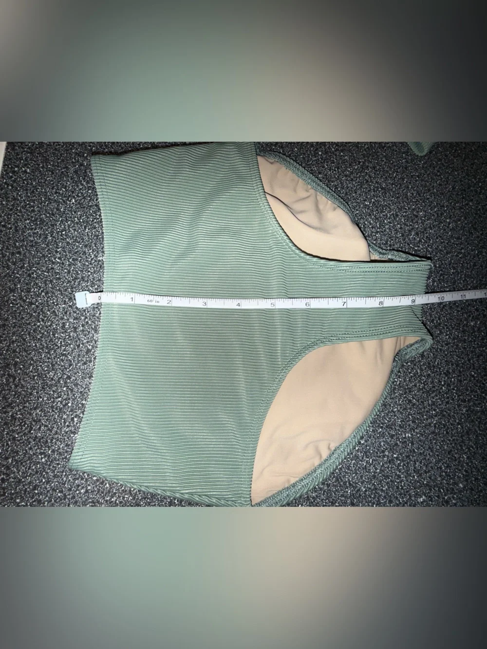 Five Dance Wear 2 Piece Set Ribbed Green Size Child Large Crop Top and Briefs
